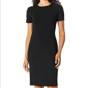 Calvin Klein Short Sleeved Seamed Sheath Dress